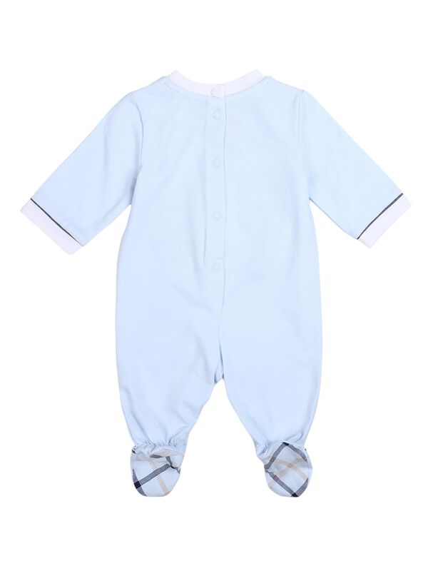 Boys Light Blue Leg Opening Baby Suit image number 1